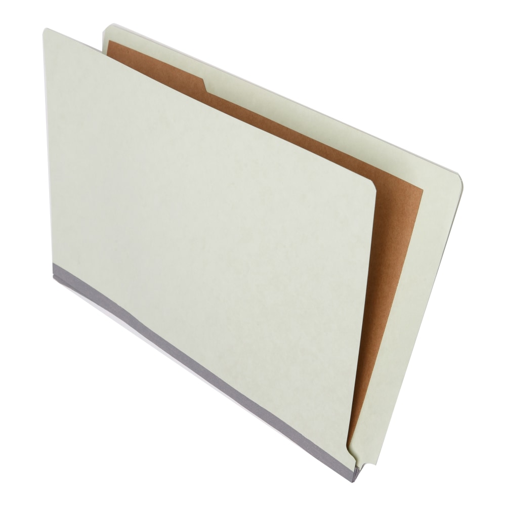 Atlas End-Tab Classification Folders With Fasteners, 1 Divider, Legal Size, 2in Expansion, 100% Recycled, Green, Box Of 20 MPN:12123PR