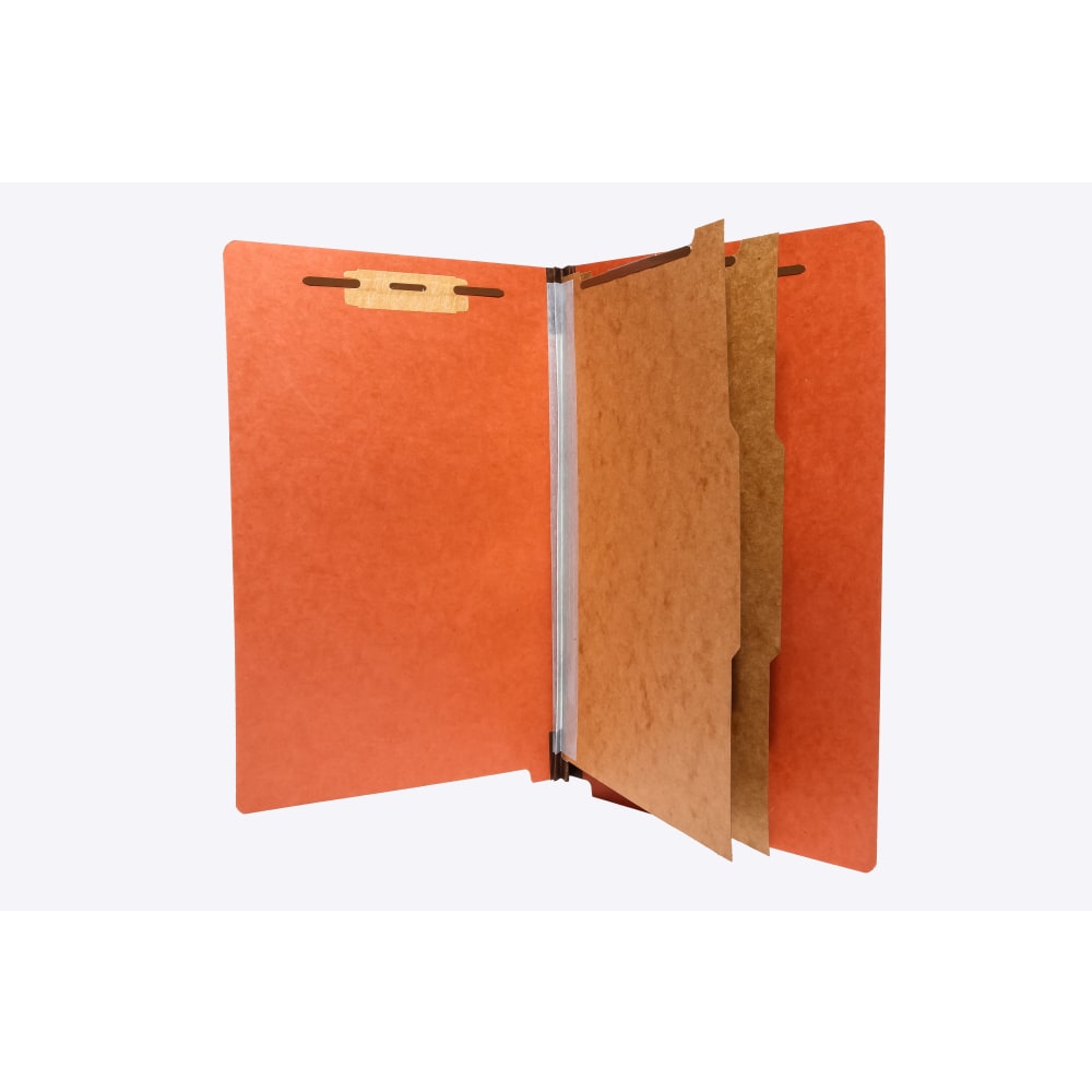Atlas End-Tab Classification Folders With Fasteners, 2 Dividers, Legal Size, 2-1/2in Expansion, 100% Recycled, Red, Total Qty 15, 12221PR MPN:12221PR
