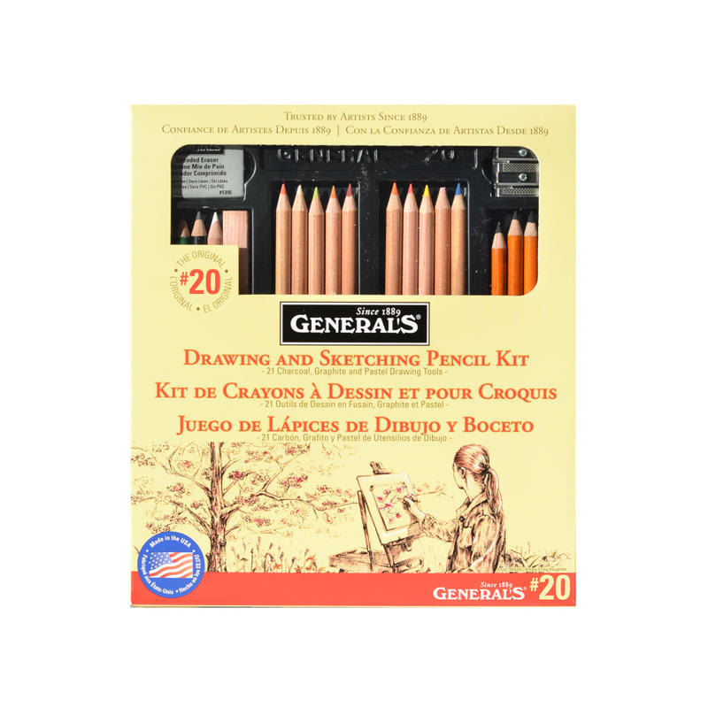 Generals Drawing Pencil Kit, #20, Assorted Colors MPN:20
