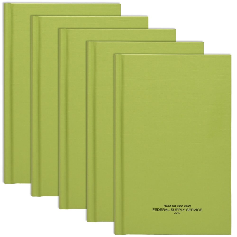 Global Tactical Military Notebooks, 5-1/4in x 8in, 1 Subject, College Rule, 192 Sheets, Green, Pack Of 5 Notebooks MPN:GPP-0117-5
