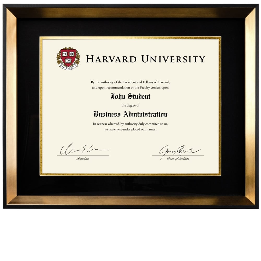 Excello Global Products Resin Photo/Document Frame, 12in x 15-1/4in, Double Matted To 8-1/2in x 11in, Gold MPN:EGP-HD-0332