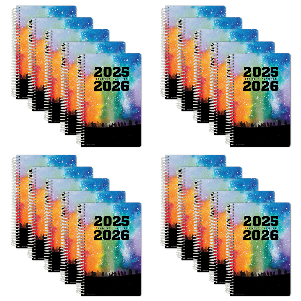 2025-2026 Global Datebooks Daily/Weekly/Monthly Academic Secondary Student Planners, August 2025 To June 2026, Pack Of 20 Planners - AY25SM558501-CP MPN:AY25SM558501-CP