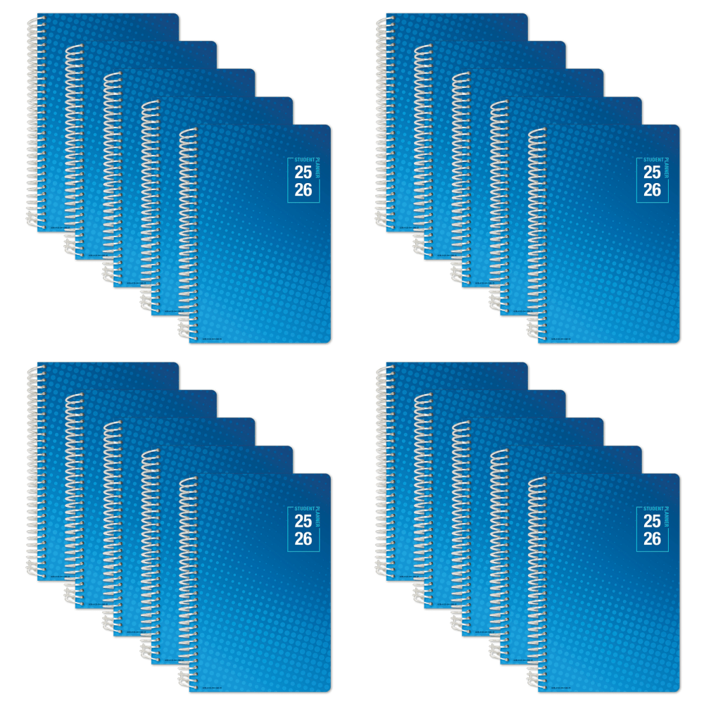 2025-2026 Global Datebooks Daily/Weekly/Monthly Academic Secondary Student Planners, August 2025 To June 2026, Pack Of 20 Planners - AY25SM558505-CP MPN:AY25SM558505-CP