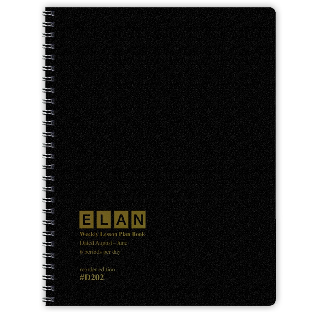 2026-2027 ELAN Publishing Weekly/Monthly Academic Year Teacher Lesson Planner, 8-1/2in x 11in, Black, August To June, Total Qty 1 MPN:D202-AY26