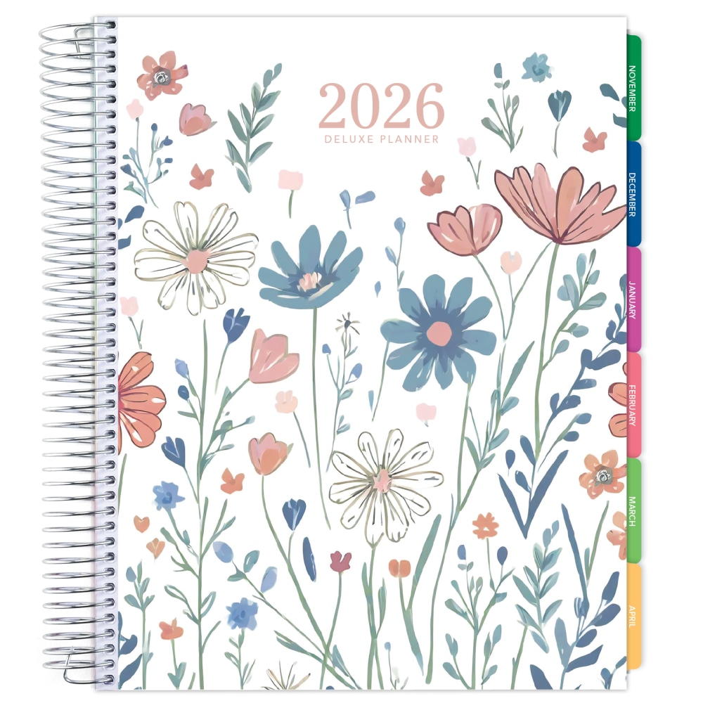 2026 Excello Brands Deluxe Daily/Weekly/Monthly Planner, 8.5in x 11in, Colorful Botanicals November 2025 - December 2026, (DLX-CY26-0030) MPN:DLX-CY26-0030