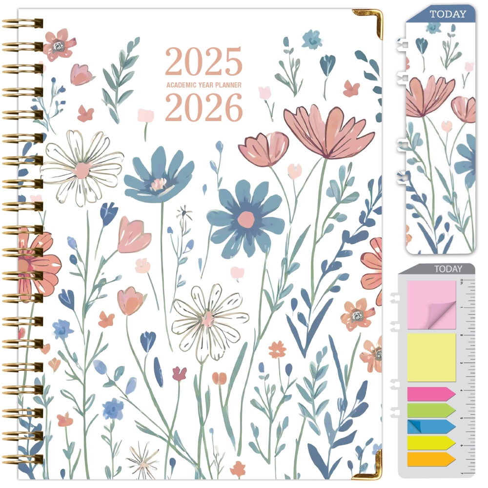 2025-2026 Global Printed Products Hardcover Fashion Daily/Weekly/Monthly Academic Planner, 8-1/2in x 11in, Colorful Botanicals, June 2025 To July 2026 MPN:FSHN-AY25-8511-30