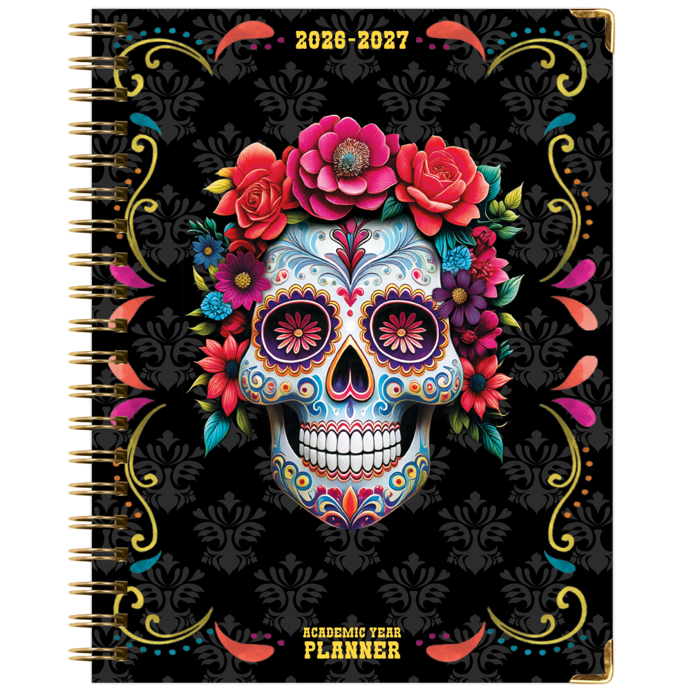2026-2027 Excello Brands 14-Month Academic Year Hardcover Weekly/Monthly Fashion Planner, 8-1/2in x 11in, Sugar Skull, May To June, Total Qty 1 MPN:FSHN-AY26-8511-48