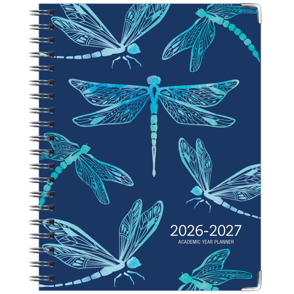 2026-2027 Excello Brands 14-Month Academic Year Hardcover Weekly/Monthly Fashion Planner, 8-1/2in x 11in, Dragonflies, May To June, Total Qty 1 MPN:FSHN-AY26-8511-59
