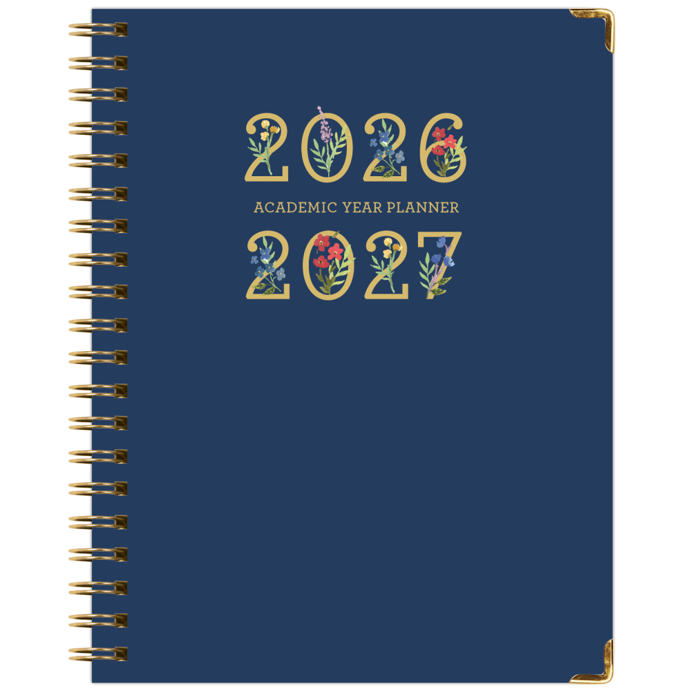 2026-2027 Excello Brands 14-Month Academic Year Hardcover Weekly/Monthly Fashion Planner, 8-1/2in x 11in, Navy Gold Numbers, May To June, Total Qty 1 MPN:FSHN-AY26-8511-85
