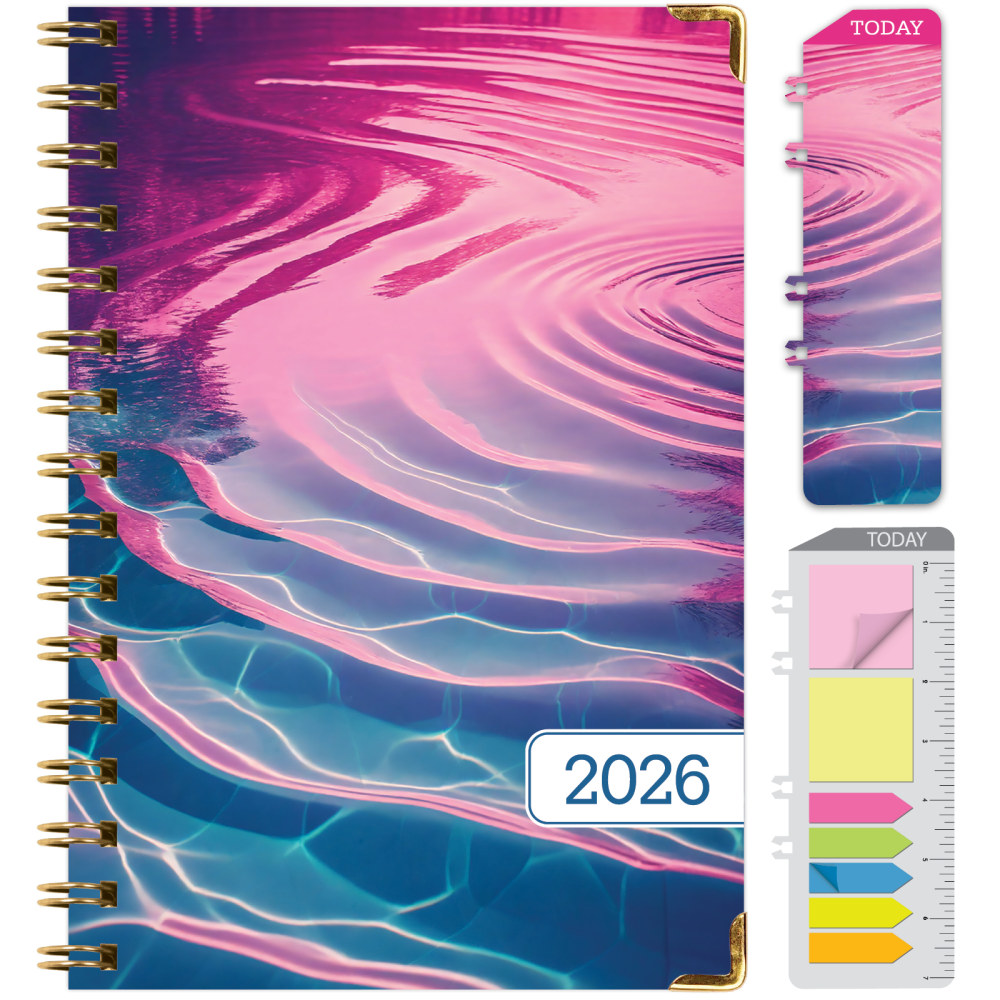 2026 Excello Brands Hardcover Fashion Daily/Weekly/Monthly Planner, 5.5in x 8in, Summer Bliss November 2025 - December 2026, (FSHN-CY26-58-73) MPN:FSHN-CY26-58-73