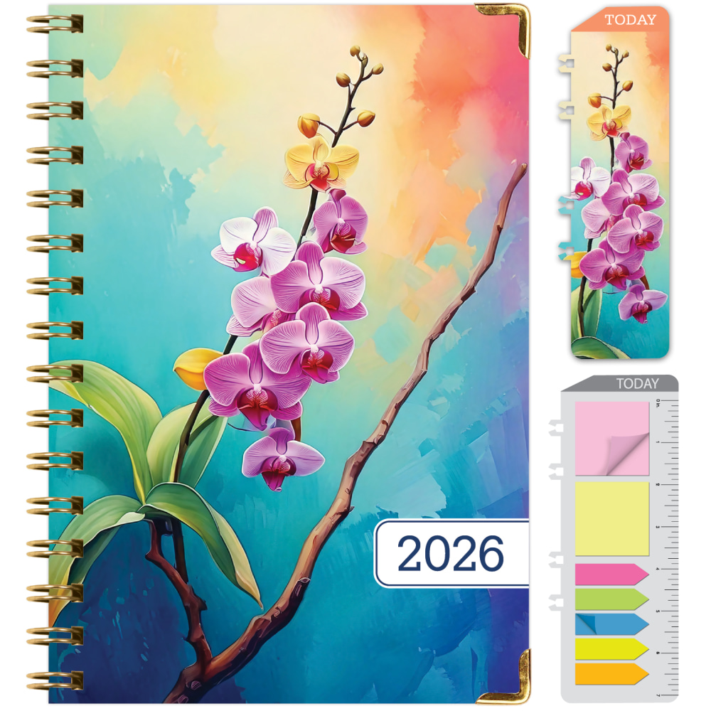 2026 Excello Brands Hardcover Fashion Daily/Weekly/Monthly Planner, 5.5in x 8in, Orchid November 2025 - December 2026, (FSHN-CY26-58-81) MPN:FSHN-CY26-58-81