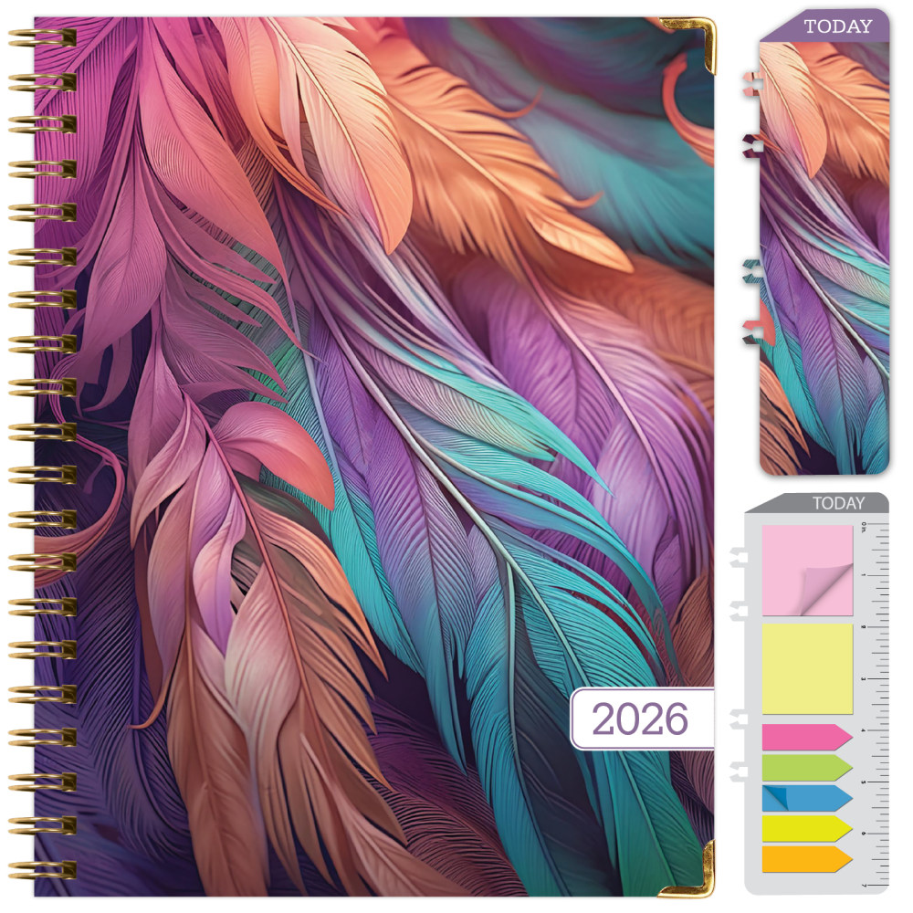 2026 Excello Brands Hardcover Fashion Daily/Weekly/Monthly Planner, 8.5in x 11in, Pastel Peacock November 2025 - December 2026, (FSHN-CY26-8511-61) MPN:FSHN-CY26-8511-61