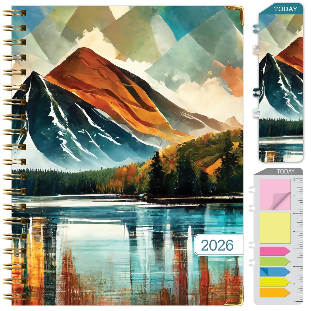 2026 Excello Brands Hardcover Fashion Daily/Weekly/Monthly Planner, 8.5in x 11in, Lake View November 2025 - December 2026, (FSHN-CY26-8511-82) MPN:FSHN-CY26-8511-82