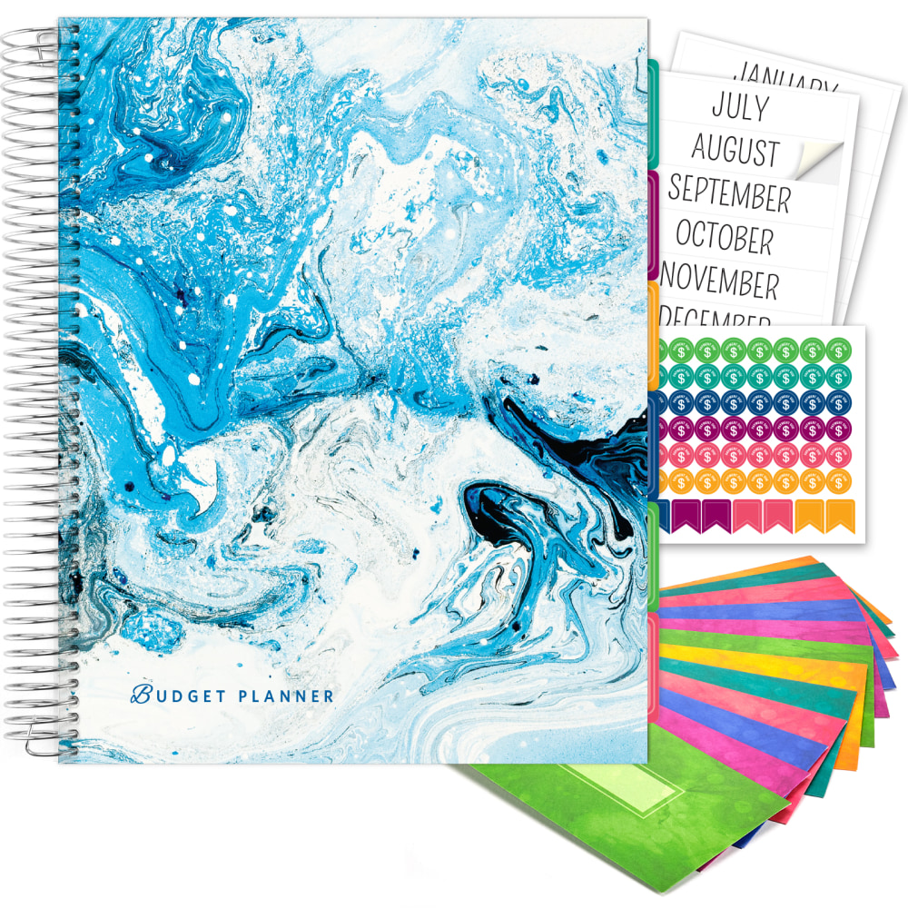 Global Printed Products Budget Planner & Monthly Bill Organizer, 8-1/2in x 11in, Blue Marble MPN:GPP-0073B