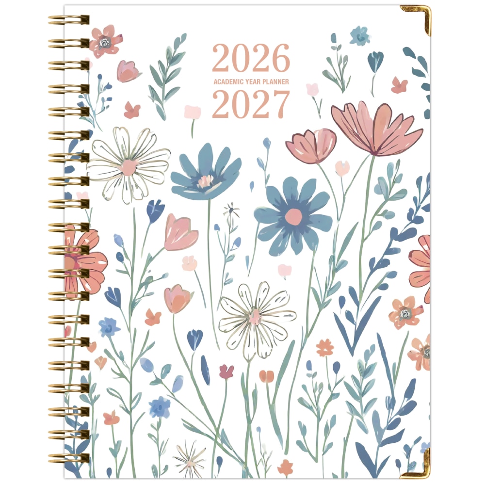 Excello Brands 2026-2027 14-Month Academic Hardcover Weekly/Monthly Fashion Planner, 8-1/2in x 11in, Colorful Botanicals, May-June, RAY278511FC30 MPN:RAY27-8511FC-30