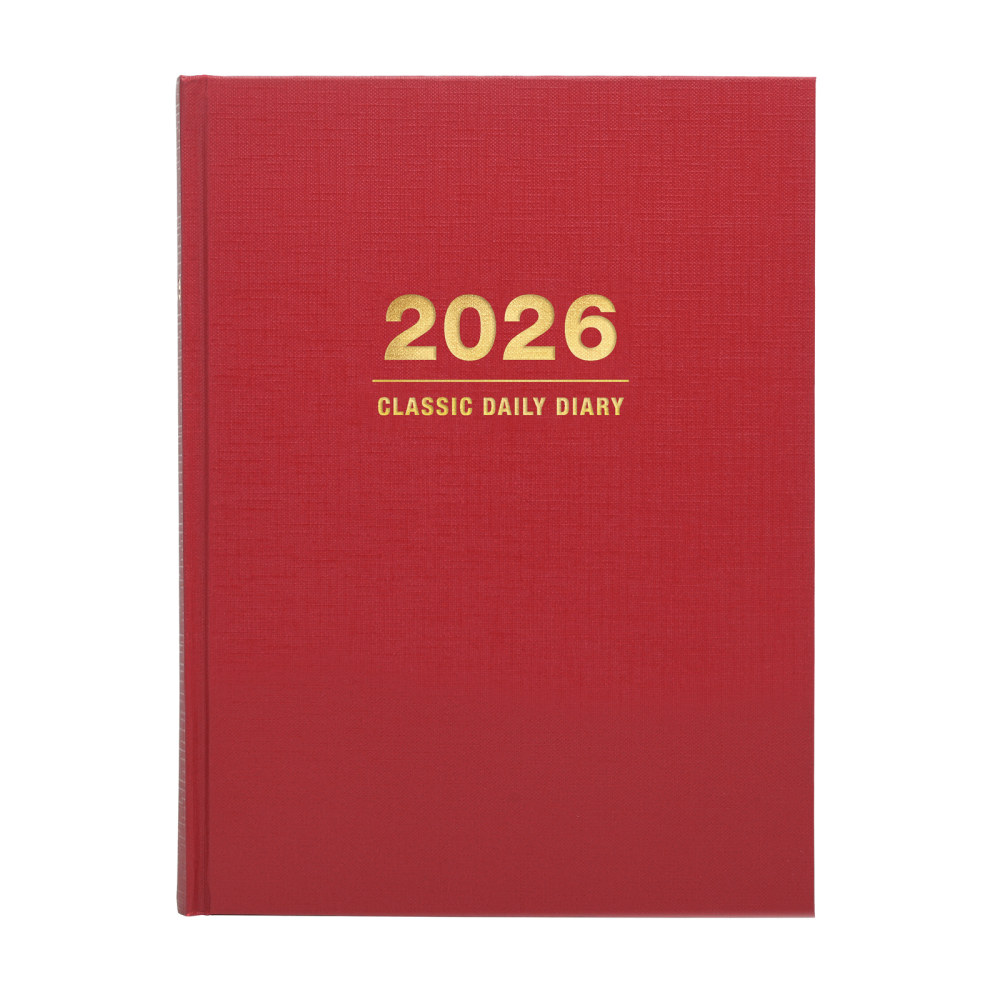 2026 Excello Brands Standard Diary Daily Journal Planner, 6.25in x 8.25in, Red November 2025 - December 2026, (SDCY26-68-RD) MPN:SDCY26-68-RD