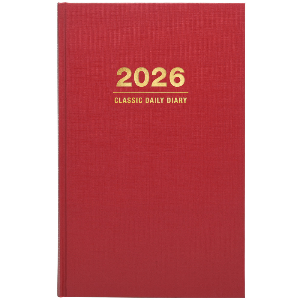2026 Excello Brands Standard Diary Daily Journal Planner, 8in x 12.5in, Red November 2025 - December 2026, (SDCY26-RD) MPN:SDCY26-RD