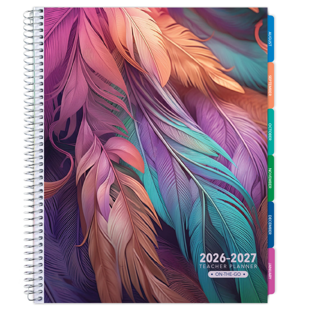 2026-2027 Excello Brands Weekly/Monthly Academic Year Teacher Planner, 8-1/2in x 11in, Pastel Peacock, August To July, Total Qty 1 MPN:TP-AY26-0061