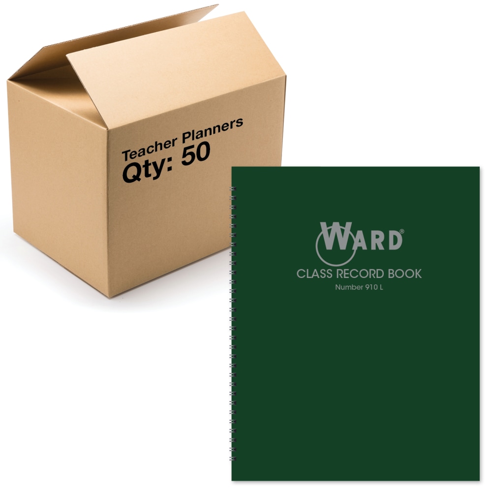 Ward Class Record Books, 8-1/2in x 11in, 9-10 Weeks, 38 Students, Green, Pack Of 50 Books MPN:WRD-910L-CP