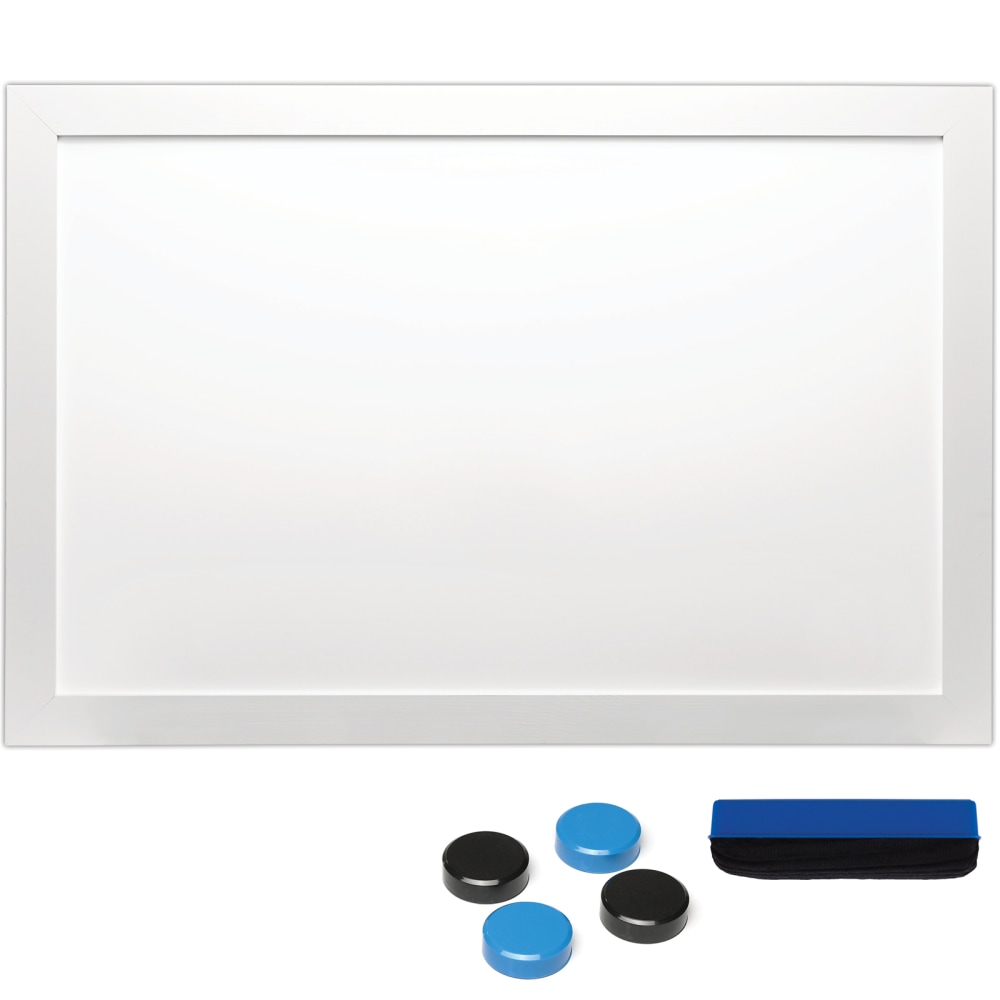 Excello Global Products Magnetic Dry-Erase Whiteboard, Steel, 24in x 36in, White Wood Frame MPN:EGP-HD-0077-WHT