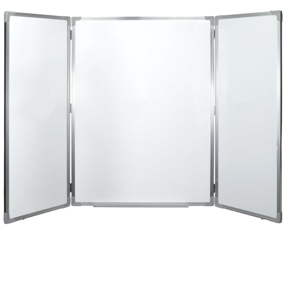 Excello Global Products Magnetic Dry-Erase Wall-Mounted Folding Whiteboard, 40in x 60in, Silver Aluminum Frame MPN:EGP-HD-0482