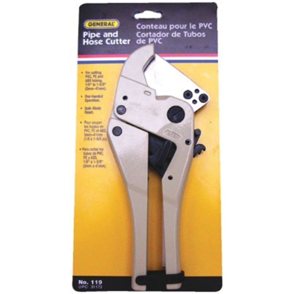 General Tools Pipe Cutters, 1/8 in 1 5/8 in Cap., For PVC/PE/ABS MPN:318-119