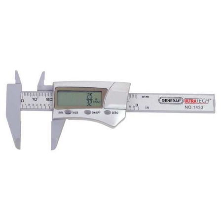 Fractional Digital Caliper, 0 to 3 In MPN:1433