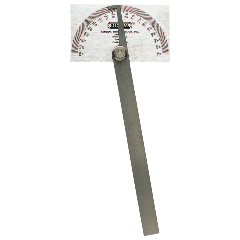 General Tools Stainless Steel Protractors, 6 in, Square Head MPN:318-17