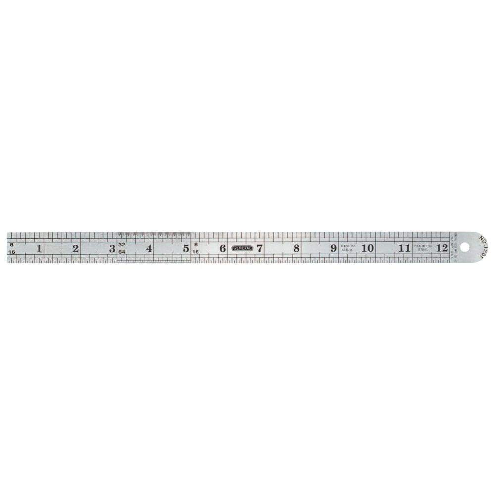 General Tools Industrial Precision Stainless Steel Rules, 12 in, Stainless Steel MPN:318-1201ME
