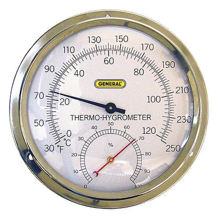 Indoor Analog Hygrometer, 30 to 250 F MPN:3LYU4