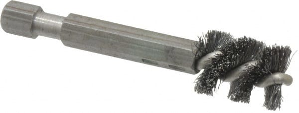 3/8 Inch Inside Diameter, 1/2 Inch Actual Brush Diameter, Carbon Steel, Power Fitting and Cleaning Brush MPN:09-660006-H