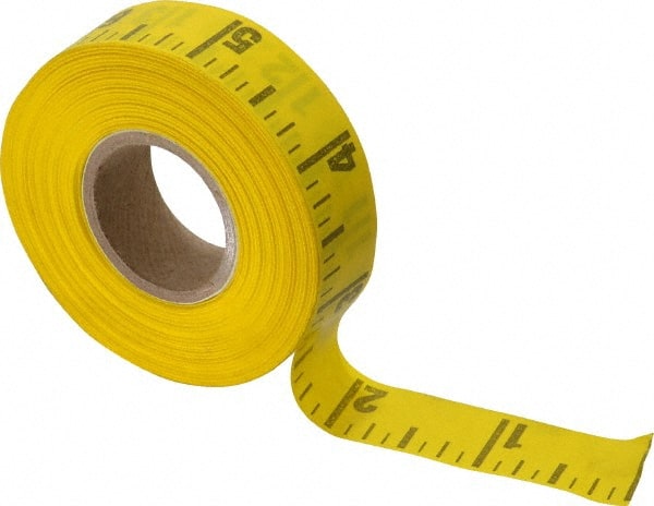 60 Ft. Long x 5/8 Inch Wide, 1/4 Inch Graduation, Yellow, Adhesive Tape Measure MPN:TABLE MEASURE