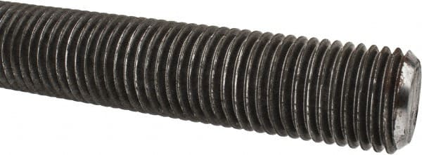 General-Purpose Threaded Rod: 1-1/4-7, 6' OAL, Low-Carbon Steel, Oil Finish MPN:12437