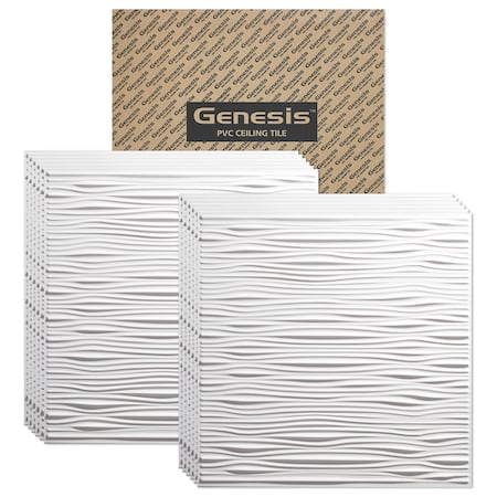Drifts Ceiling Tile, 24 in W x 24 in L, 12 PK MPN:75100