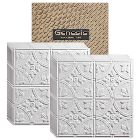 Antique Ceiling Tile, 24 in W x 24 in L, 12 PK MPN:75200