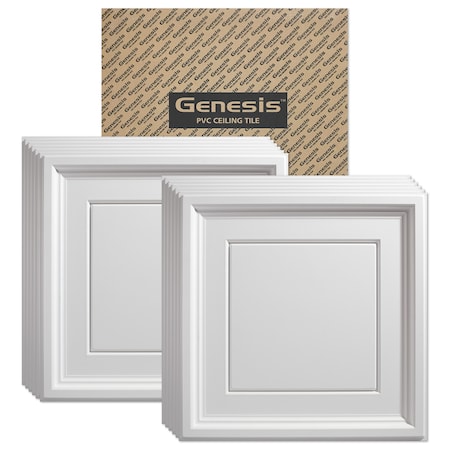 Icon Coffer Ceiling Tile, 24 in W x 24 in L, 12 PK MPN:75300