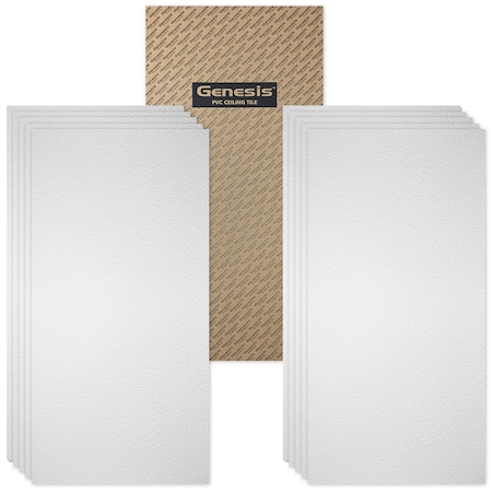 Stucco Pro Ceiling Tile, 48 in W x 24 in L, 10 PK MPN:76500