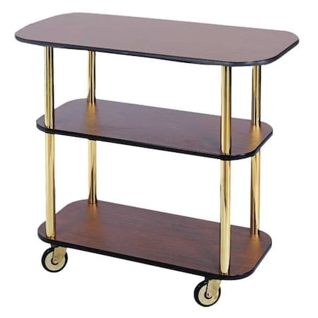 Service Cart, (3) Rectangular Shelves-Mahogany Laminate MPN:36100-11