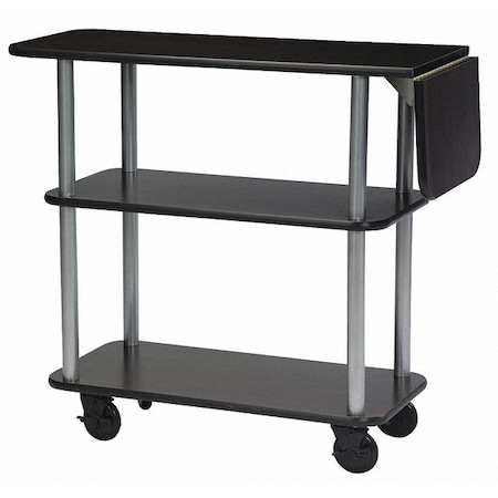 Service Cart, (3) Rectangular Shelves w/Drop Leaf-Mahogany Laminate MPN:36102-11
