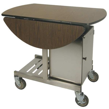 Simplicity Room Service Table, Oval Flip-Up Top, Tri-Fold Leaves MPN:74405