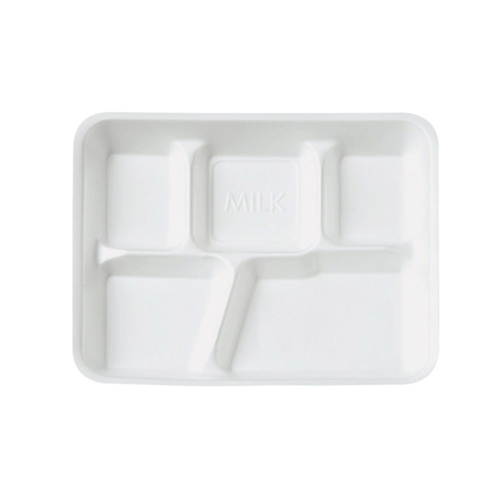5 Compartment Foam Plates, White, Pack Of 125 MPN:10500EA