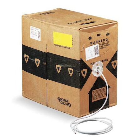 Cable, Cat 6, 23 AWG, 1000 ft, White MPN:7131141