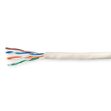 Data Cable, Cat 6, 23 AWG, 1000ft, White MPN:7133841