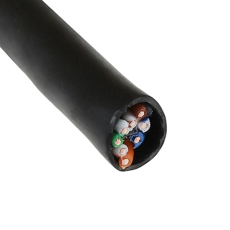 Data LAN Cable, 6, 23 AWG, 50 ft, Black MPN:7136100