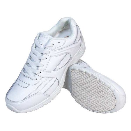 Women's Athletic Shoe, 9.5 M, Leather, 4 in Height, White MPN:1115-9.5M
