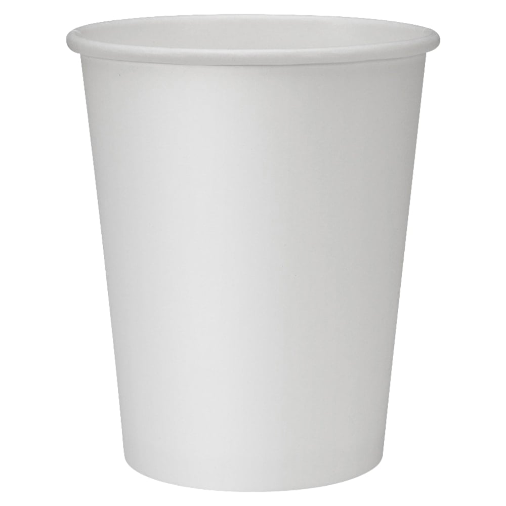 Genuine Joe Polyurethane-Lined Disposable Hot Cups, Single, 8 Oz, White, Pack Of 50 (Min Order Qty 16) MPN:19045