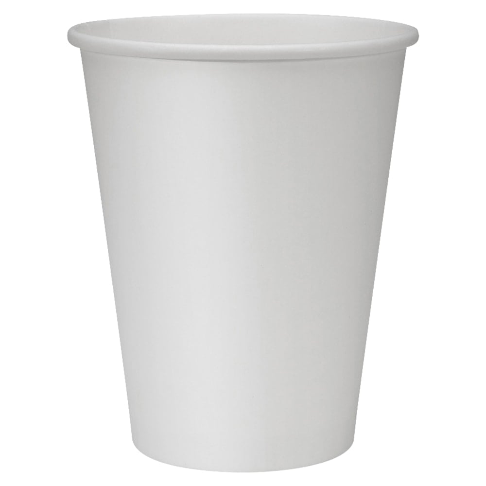 Genuine Joe Polyurethane-Lined Disposable Hot Cups, Single, 12 Oz, White, Pack Of 50 (Min Order Qty 12) MPN:19047