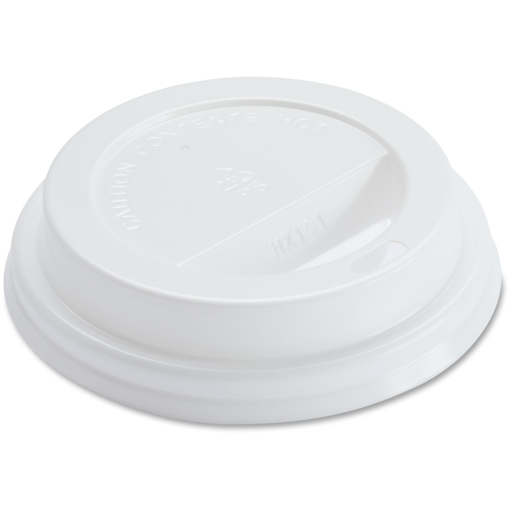Genuine Joe Raised Siphole Hot Cup Lids - Round - White - 50 / Pack MPN:19052