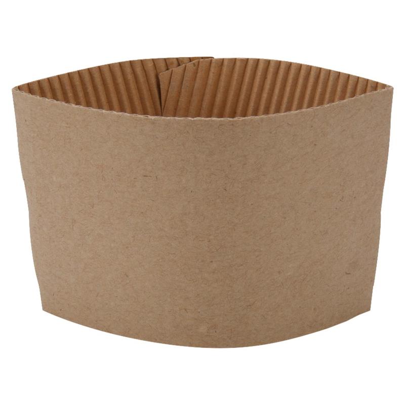 Genuine Joe Corrugated Hot Cup Sleeves, Brown, Pack Of 50 (Min Order Qty 13) MPN:19049