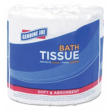 Standard Bath Tissue, Toilet Paper, 3.15 in x 4 in Sheet Size, 400 Sheets per Roll, White, 96 PK MPN:GJO2540096